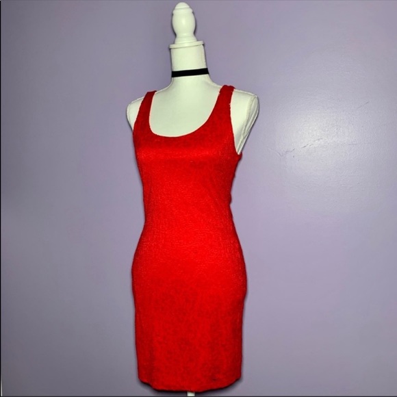 SEE NEW LISTING  NEW Ambiance Apparel Lacy Red Dress - Picture 2 of 5